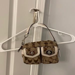 Mini Coach monogram bag with white detail